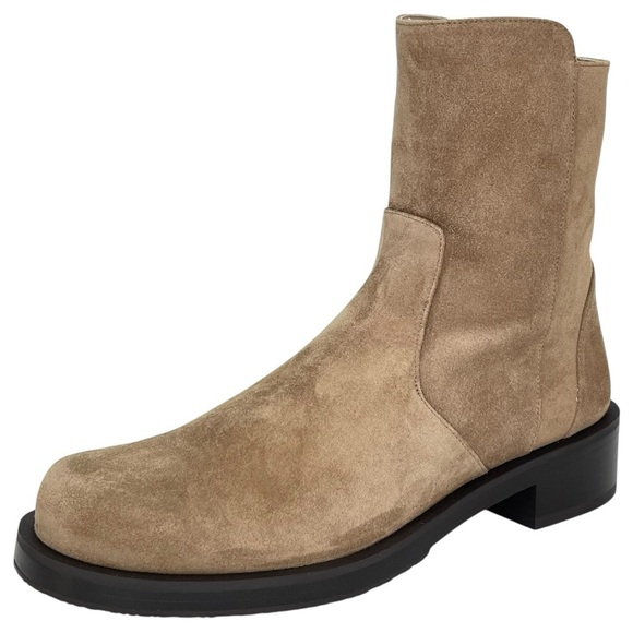Stuart Weitzman 5050 Bold Zip Khaki Leather Womens Ankle Boots Size 9M - Picture 3 of 14